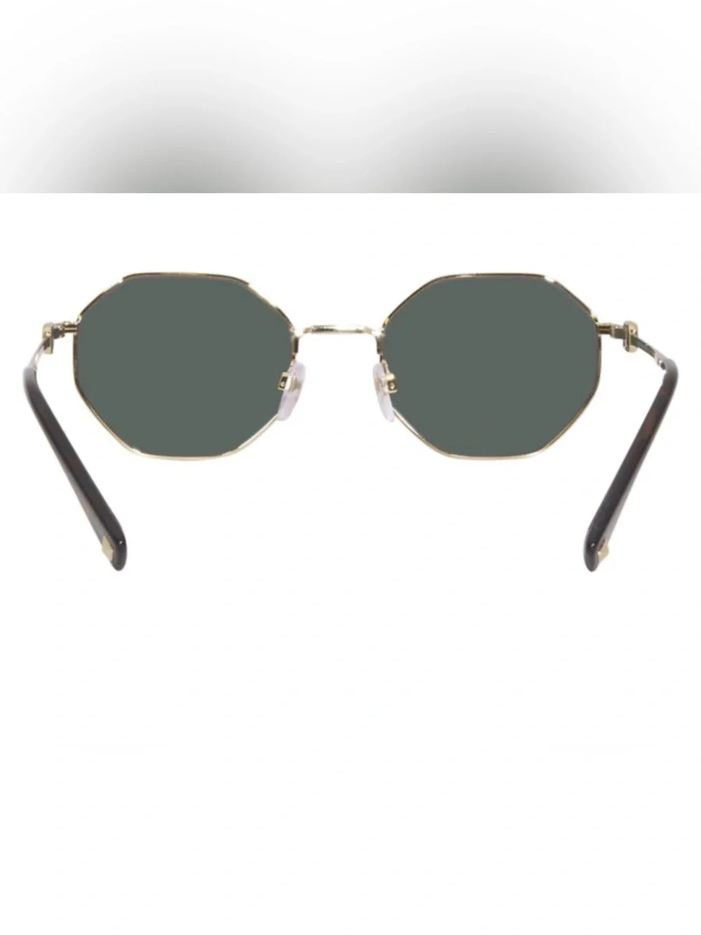 Valentino Garavani Octagonal Metal Sunglasses with a gold Vlogo chain